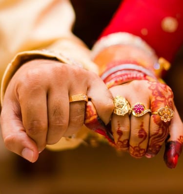Traditional hindu marriage ceremonies going on