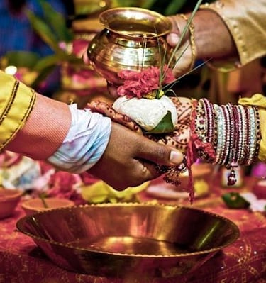 Panditji performing Puja at hindu marriage