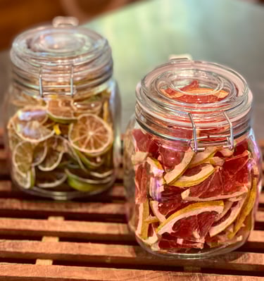 dried organic limes and grapefruit