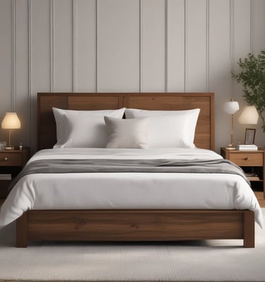 Wood King Size Bed paid link.