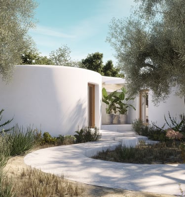 beautiful circular shaped modern white building