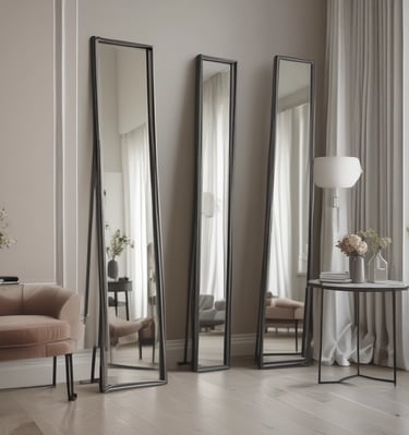 A minimalist home office features a sleek white desk paired with a black office chair. On the desk sits a closed laptop. Next to the desk is a white shelving unit containing a few books and decorative items. A small potted plant is placed on top of the shelf, while a tall plant stands on the floor nearby. The room is dimly lit, creating a calm and subdued atmosphere.