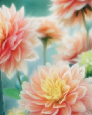 digital painting of pastel flowers