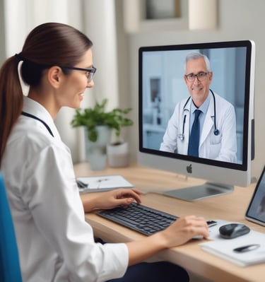 A virtual consultation session with a healthcare professional.