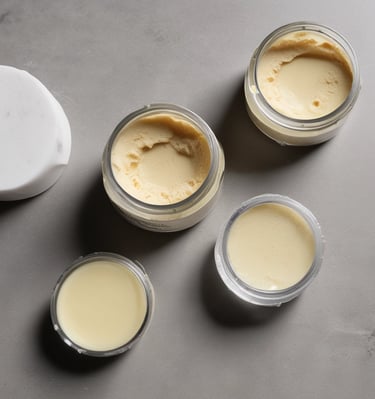 A beautifully arranged display of pureverve botanicals lip care products.