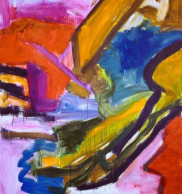 A painting of a colorful abstract painting