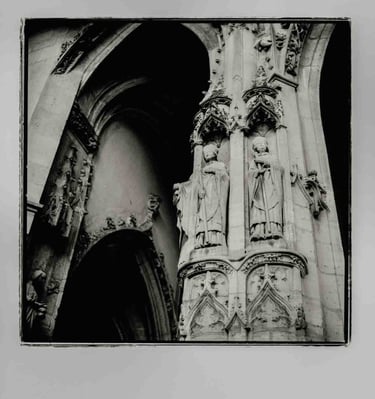 A column in an entrance to the church in Paris. Creator: Slawek Dejneka