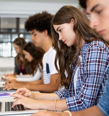 Student learning digital skill at Smart Village Computer Hub