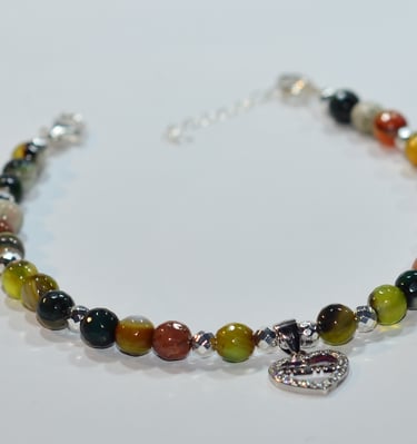 bracelet with agate and hematite elements, handmade, natural stones, another successful project for