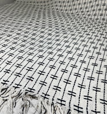 manta para sofa grande marfim e preto