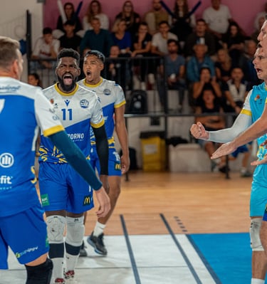 Joueurs qui crient et célèbrent un point