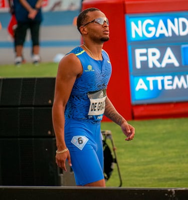 Portrait d'André De Grasse avant sa course