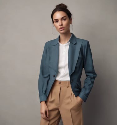 Model wearing a modern, affordable dress posing confidently in natural sunlight.