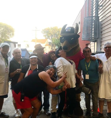 a group of people posing for a picture