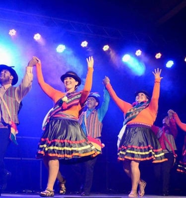 a group of people standing on a stage