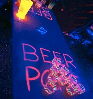 Beer Pong during the Riga Pub Crawl tour
