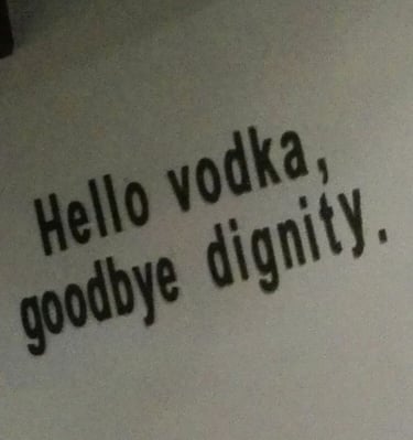 a sign that says hello vodka