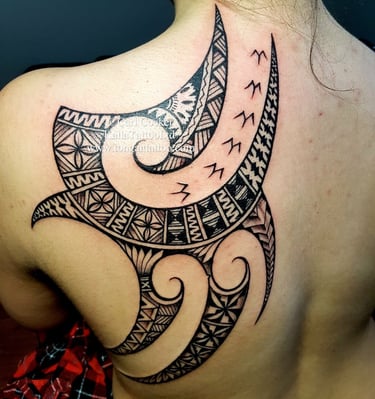 Polynesian shoulder blade tattoo Perth Australia 
