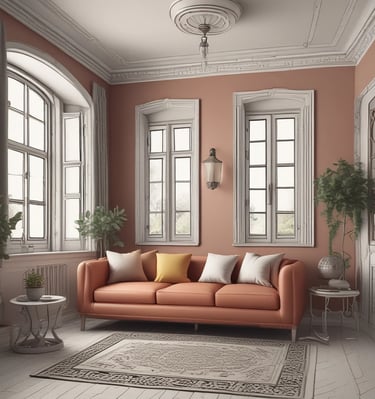 Close-up of various textured materials used in interior decoration.