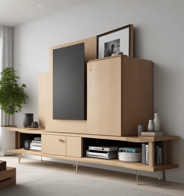An artisan working on a custom furniture piece in a workshop.