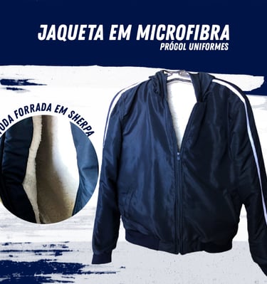 Jaqueta de microfibra forrada em sherpa