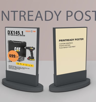 a poster board with a picture of a cat on it