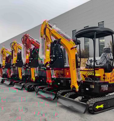 TYPHON TERROR XVIII mini excavators on parade