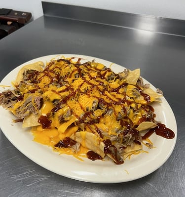 nachos at the rustic spoon