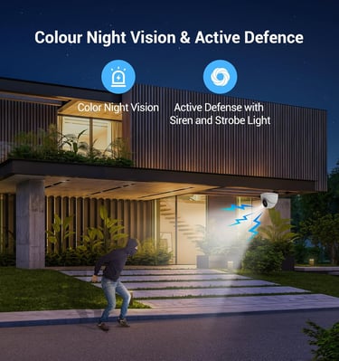 Night vision with active defense system wifi camera 