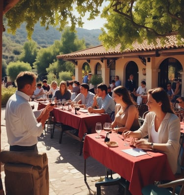 Guests enjoying a delightful outdoor dining experience.
