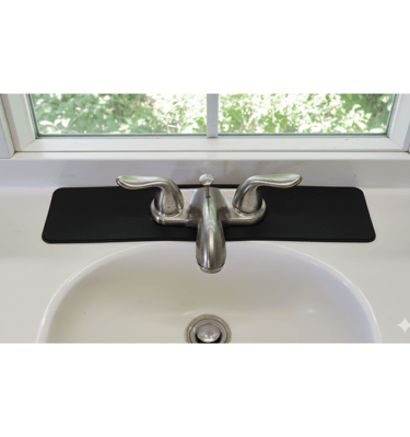 Sink Thingy bathroom faucet mat in black.