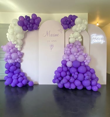 backdrop anniversaire thème lila