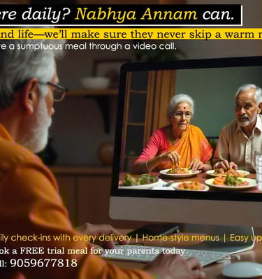 Can't be there daily? You handle work & life. Nabhya Annam will make sure they'll never skip a meal.