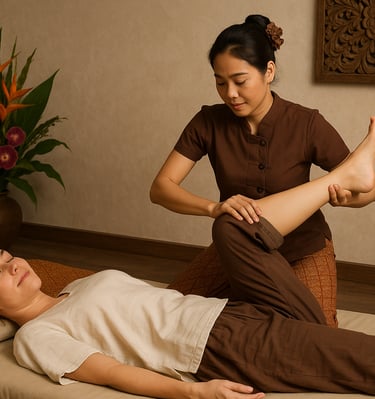 Skilled therapist giving Thai massage in Navi Mumbai