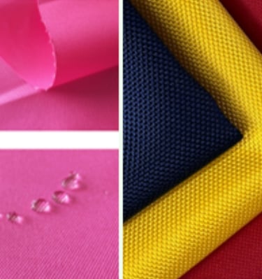 Durable and water-resistant fabrics like polyester and nylon for functional bags.