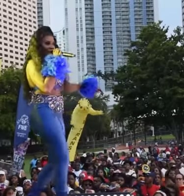 Woman performing on stage
