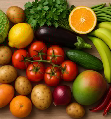 "Fresh perishable goods packed for safe international shipping."