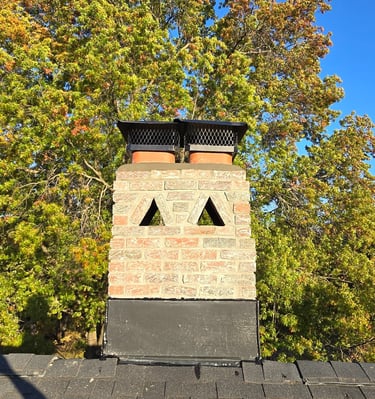 "Restoration of a historic chimney by Profaster in Des Moines, IA."
