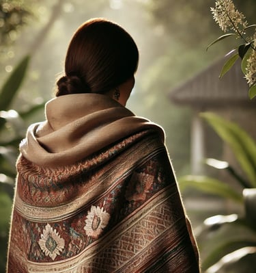 woolen shawl flowered shawl