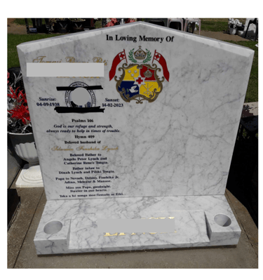 Tongan design headstone in Mangere Auckland NZ