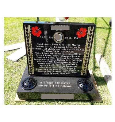 Headstone in Mangere 