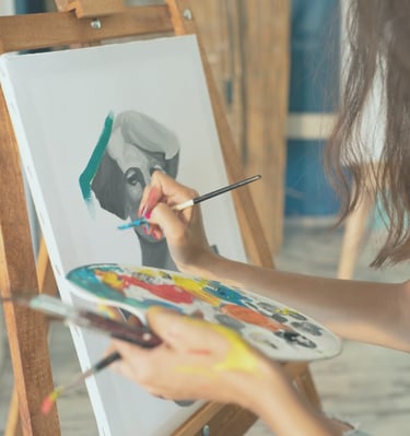 SWB Global Academy Nurturing Curious Minds Individualized Learning Student painting