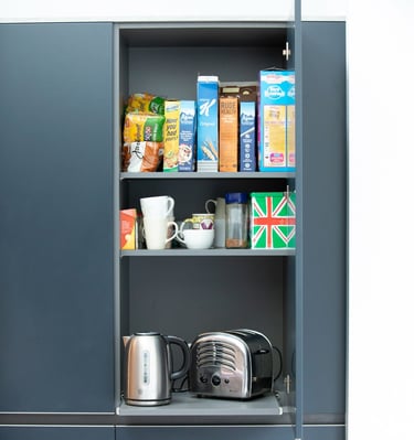 Hidden storage for toaster and kettle