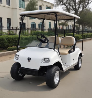 A group of electric cars lined up outside a luxury hotel.