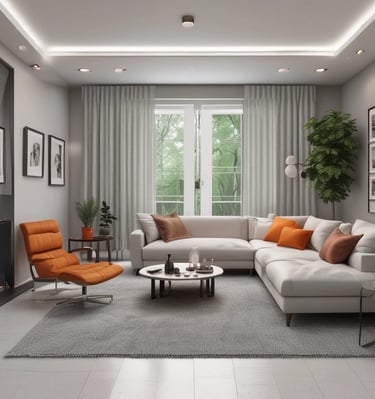 A modern architectural interior with large, curved glass panels and smooth, flowing walls. The design showcases a blend of metal, glass, and stone elements with natural light filtering through expansive windows. The space appears open and airy, with a focus on geometric and organic forms.