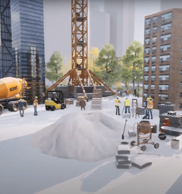 3d snow city walkthrough