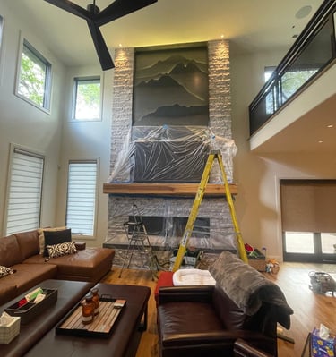 Fireplace remodel by Portugal Woodworks in Park City, Heber, Sandy, Lehi, Spanish Fork.