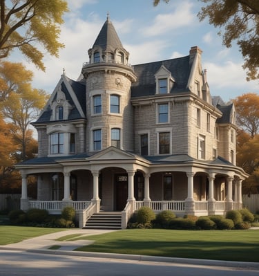 A stylish bedroom featuring elegant decor and soft bedding.