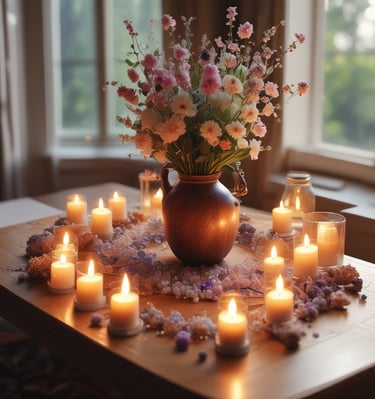 A vibrant flower arrangement representing inner peace and beauty.