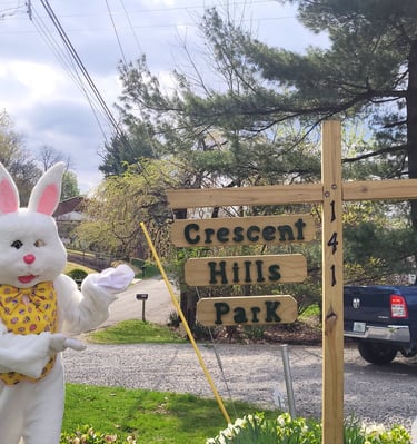 Easter Bunny visiting Crescent Hills Park